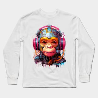 Cartoon monkey robot. T-Shirt, Sticker. Long Sleeve T-Shirt